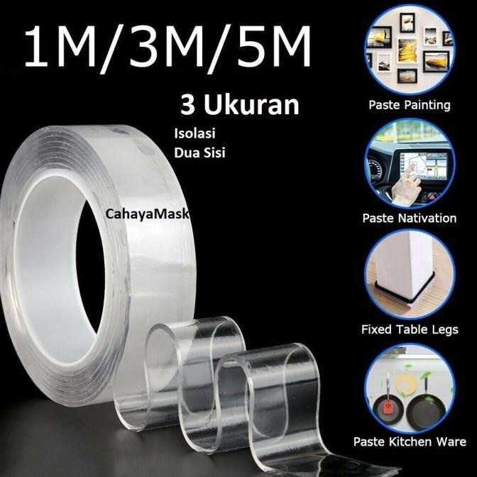 

Ready stock] Nano Double Tape / Double Tape / Selotip Isolasi Bening
