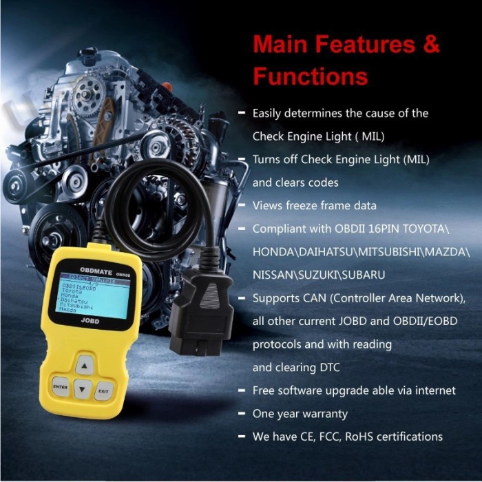 Scanner Mobil OM500 OBD2 JOBD OBD Mate Injeksi