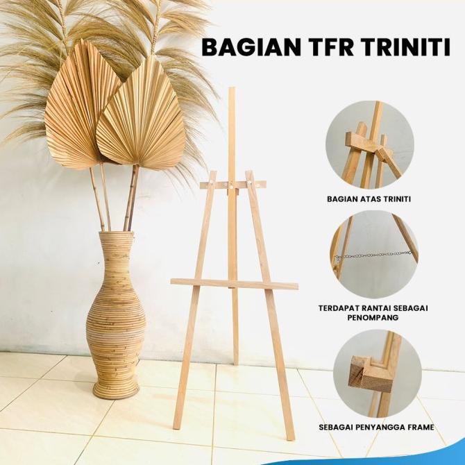 

Standing Frame Easel Kayu Tripod Stand Wooden Lukisan Bingkai Foto
