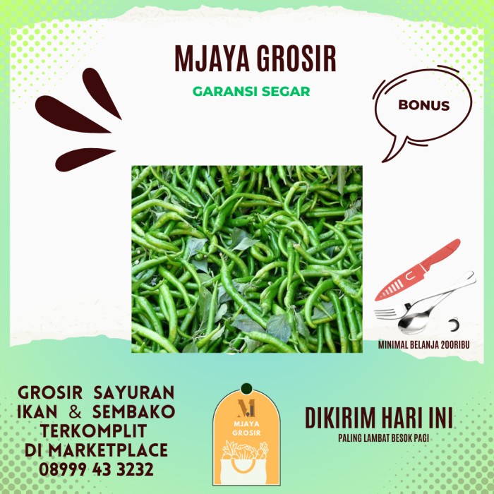 

Cabe Keriting Hijau 500gr - 500gram