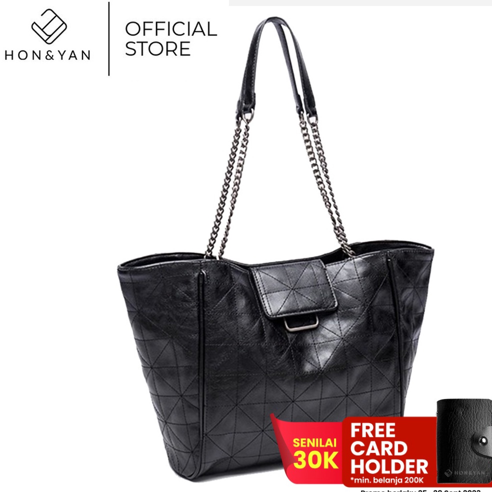 SIAP KIRIM [HONYAN]  Tas Tote bag Wanita Import Magnet Lock Shoulde Model Terbaru - Adele Tote Bag