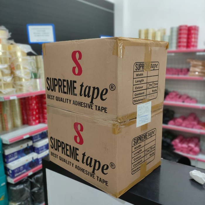 

Lakban supreme tape 45 mm x 90 yard x 45 mc karton / 72 pcs