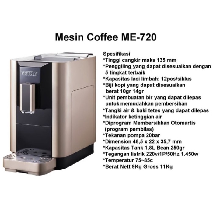 Coffee Machine Full Automatic Espresso ME-720 Kopi mesin Otomatis