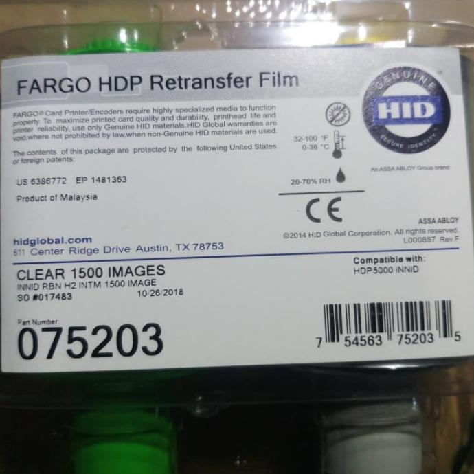 RIBBON FARGO HDP RETRANSFER FILM 5000 PN 075203
