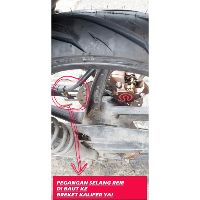 New Breket Kaliper 2P Belakang Honda Supra X125Dd Bahan Aluminium Full Cnc Kode Ma188