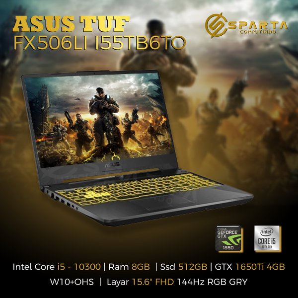 Laptop Gaming Asus TUF FX506LI I55TB6TO Intel Core i5 Gen 10 RAM 8 GB DDR4 NVIDIA GeForce 4 GB New