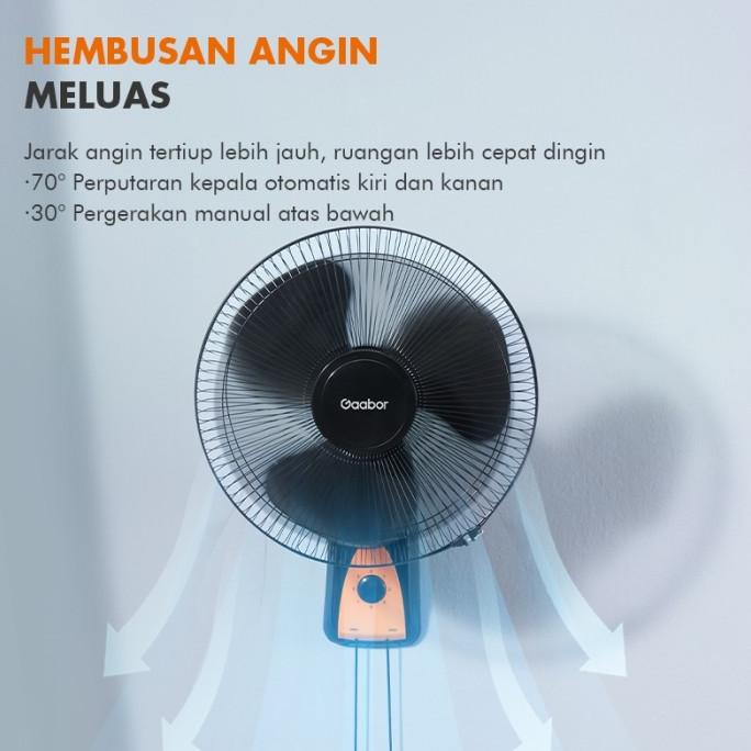 Gaabor Wall Fan Kipas Angin Dinding Hitam / Gfw-N430A Ok