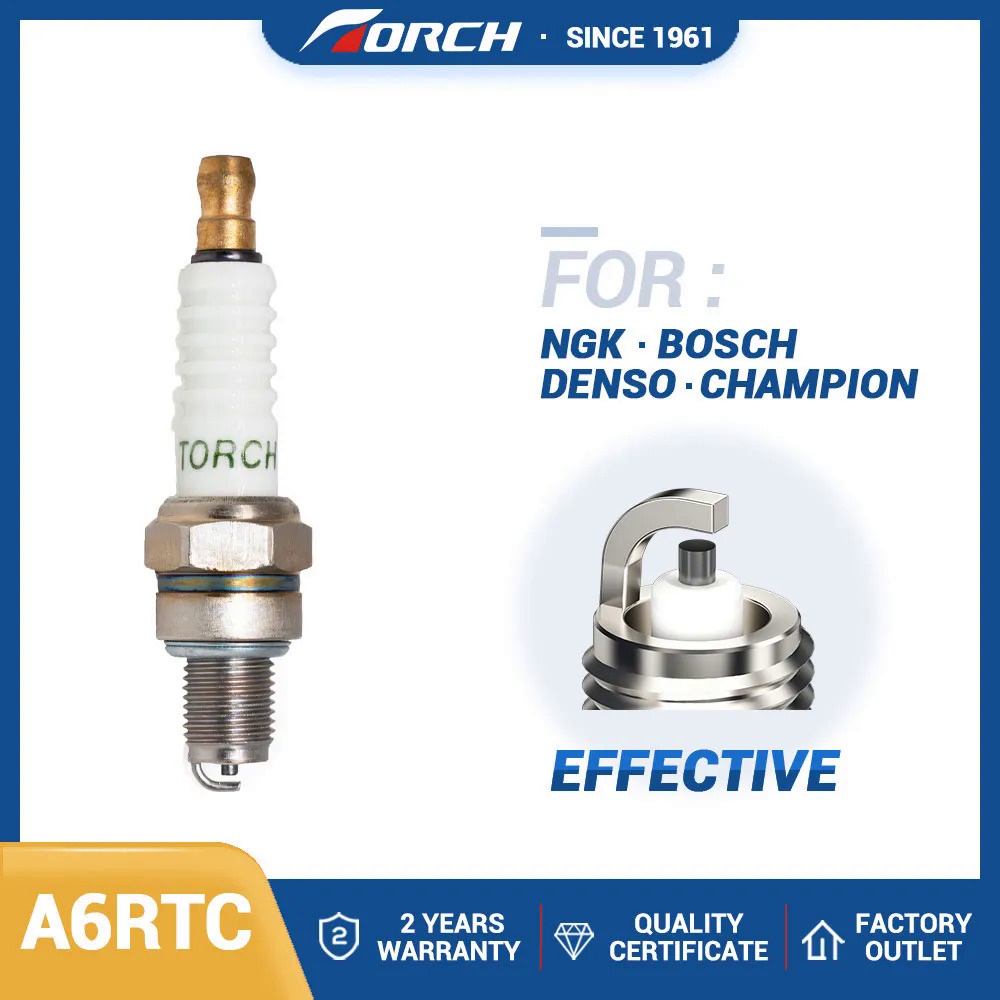 ❤1PCS Nut Type Motorcycle Resistance Spark Plug TORCH A6RTC Replace for Candle 3228/C6HSA 2983/CR6HS