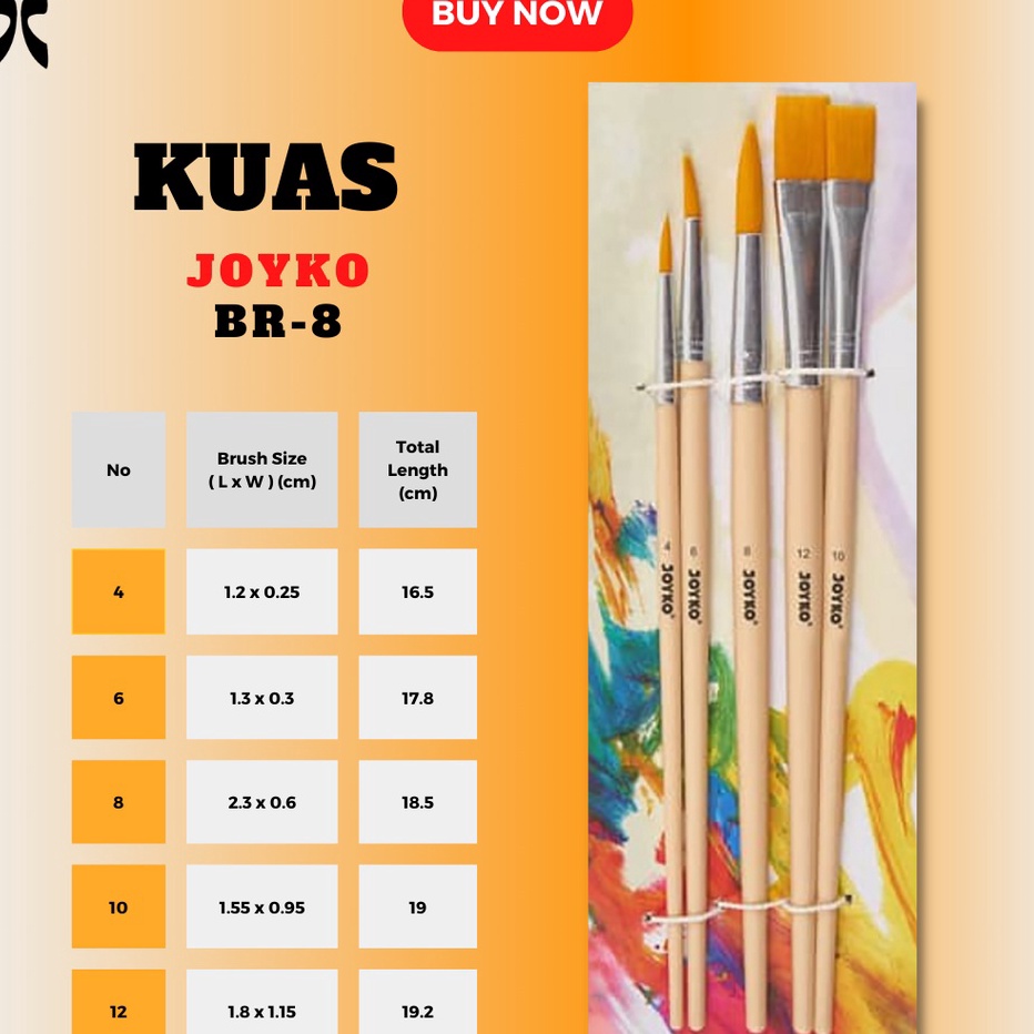 

Serba Murah [SALE] Kuas Lukis / Brush Joyko Set BR-8 Murah Original Baru