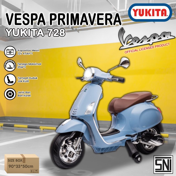 Mainan Anak Motor Aki VESPA PRIMAVERA YUKITA 728 - LICENSED