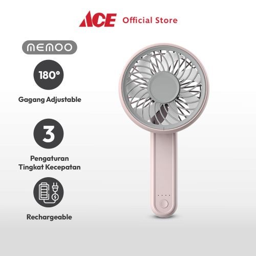 Sale ACE - Memoo Kipas Angin Portabel Rechargeable 2000 Mah - Pink /KIPAS ANGIN MINI/KIPAS ANGIN