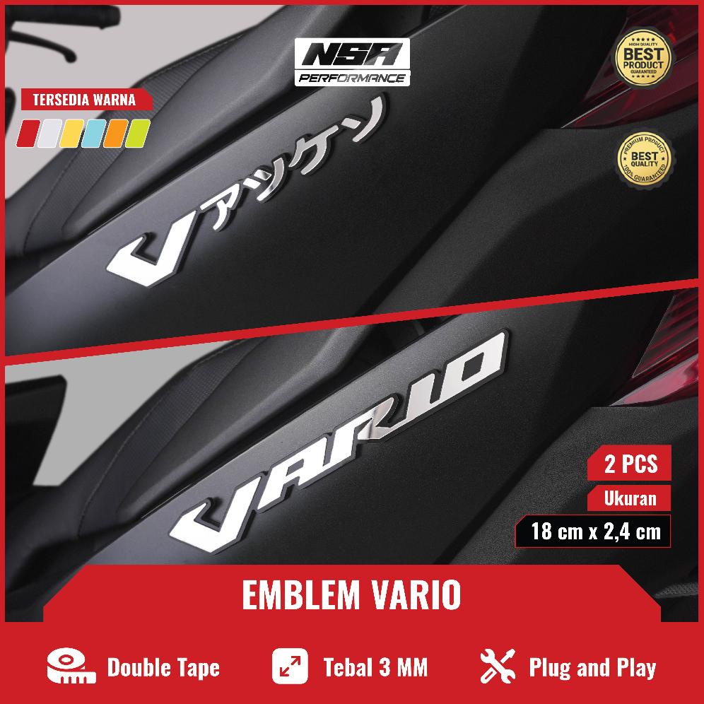 Big Sale 2Pcs Emblem Vario Timbul Logo Vario Emblem Timbul Vario Japan 3D Emblem Vario Jepang 3D Buk