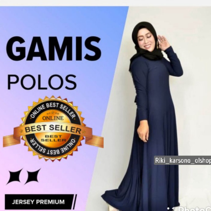 Terlaris [PROMO]RIKI KARSONO OLSHOP - GAMIS POLOS JERSEY ALL SIZE/GAMIS TERBARU/GAMIS KEKINIAN 2022/
