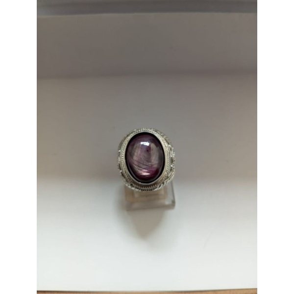 natural ruby Star jumbo ring perak 925 handmade klasik01