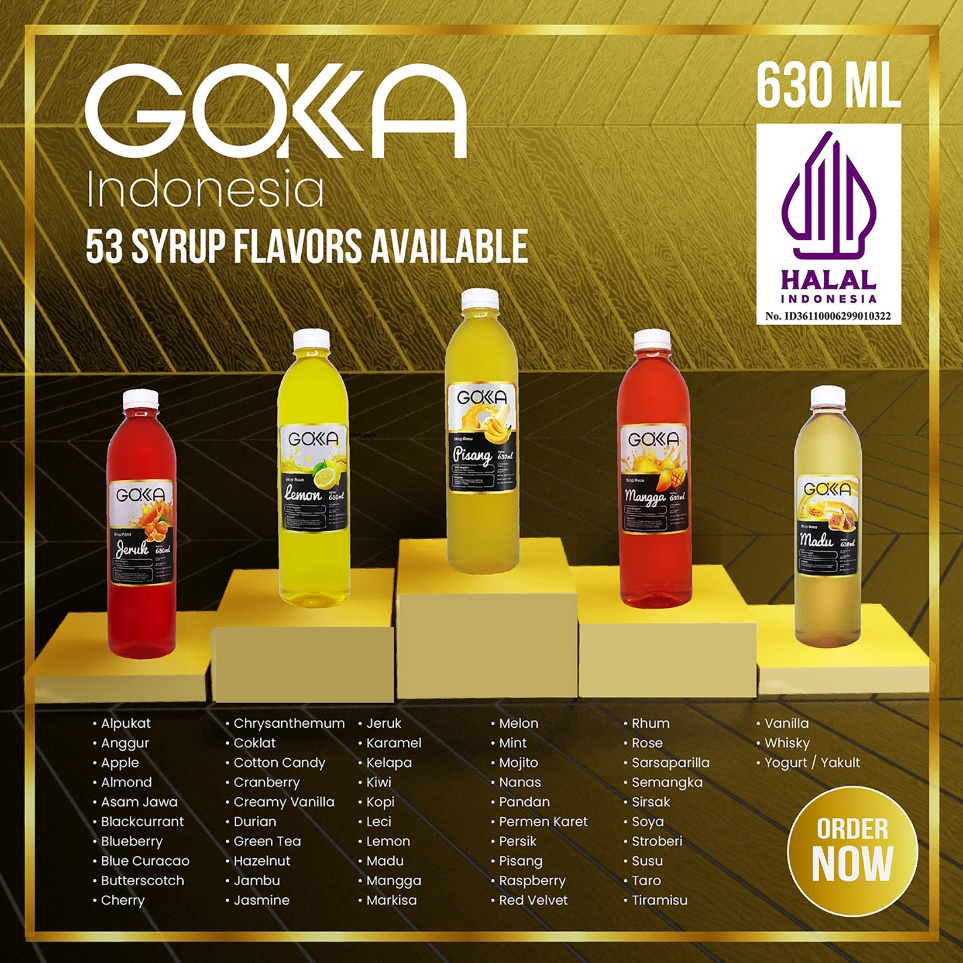 

Harga Promo (Pilihan Varian Rasa A) Sirup Gokka / Gokka Syrup 630ml