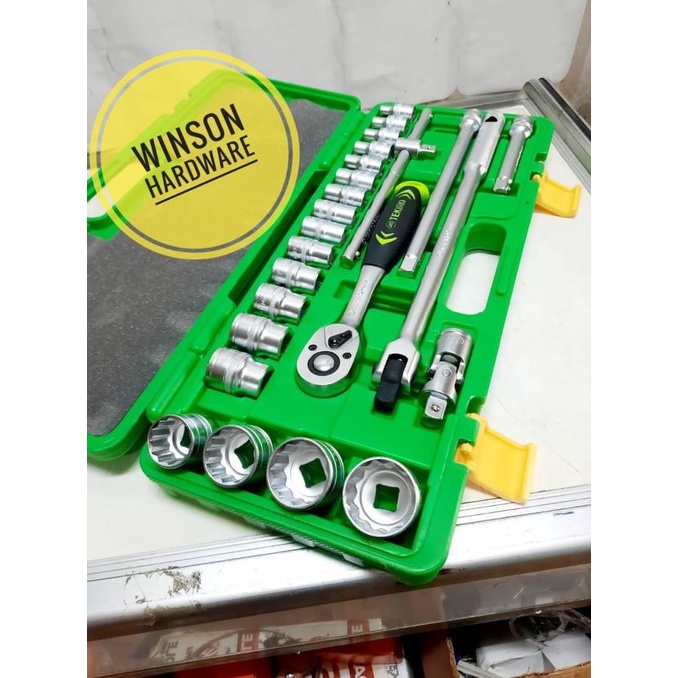 Kunci Sok Set 8-32mm 24pc TEKIRO | 1/2" DR Socket Set 24 pc Segi Pt 12