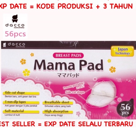 Stok terbaru Mamapad Breastpad isi 56 / 24 pcs 3D Side Cut Shape Dacco / Mama Pad Breast Pad Premium