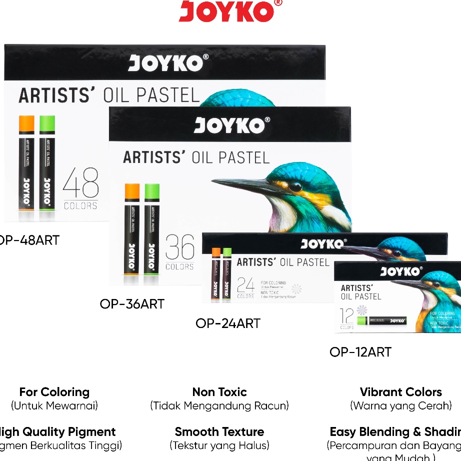 

➟➬✢ Artists Oil Pastel Krayon Minyak Joyko OP-ART Warna Colors Best