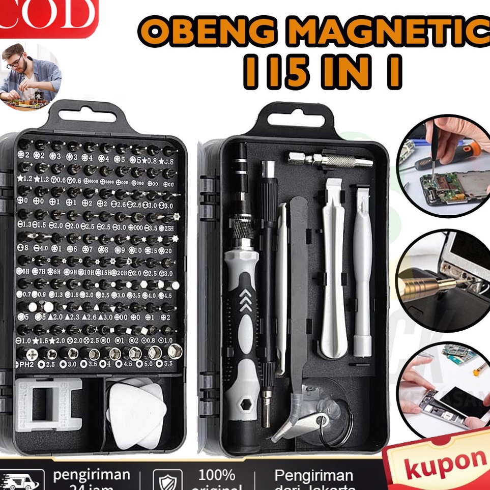 Murah nampolD8p3O Obeng HP Full Set 115 in 1 Multifungsi/ Obeng 115 in 1 HP Full Set Obeng Service K