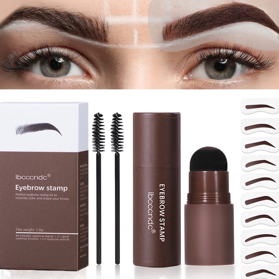 PALING DICARI 【Ready ORI】IBCCNDC Eyebrow Powder Eyebrow Stamp Waterproof Eyebrow with 10 Models