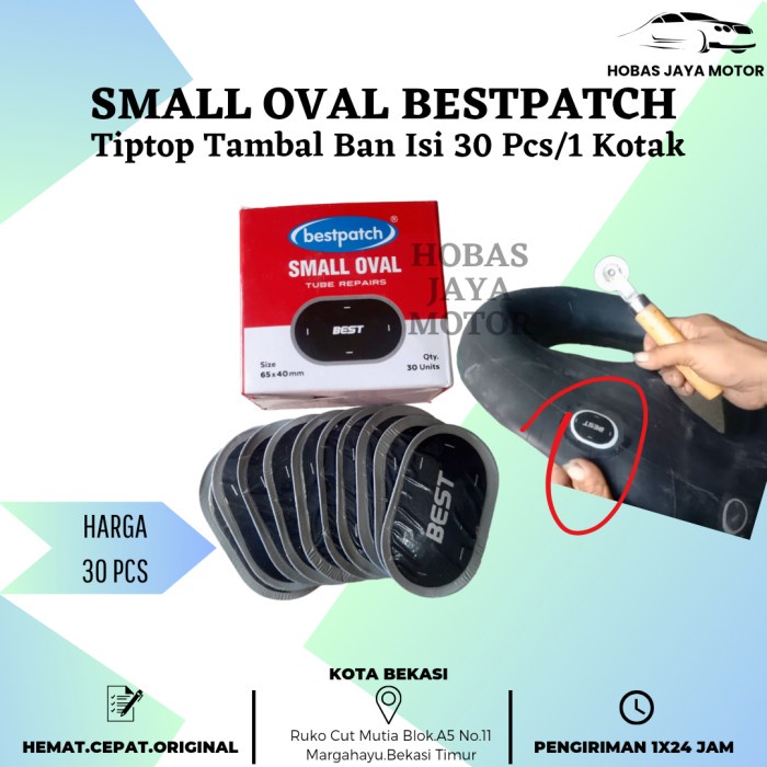 Tiptop Tambal Ban Bestpatch Small Oval isi 30 Pcs