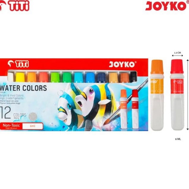 

Terlaku. JOYKO TITI 12 WATERCOLOUR PAINT / CAT AIR 12 WARNA JOYKO WAC-6ML-12