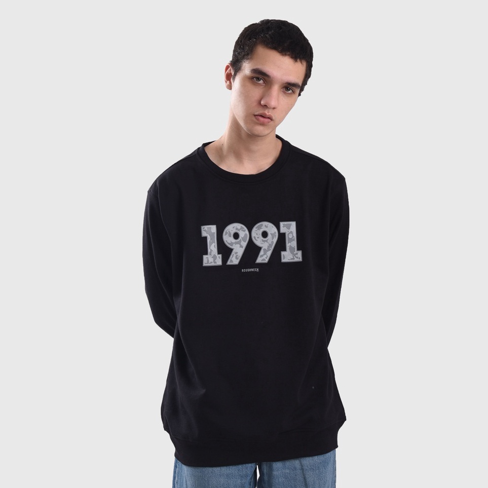 Terlaris Roughneck SS097 Black 1991 Aura Camouflage Crewneck