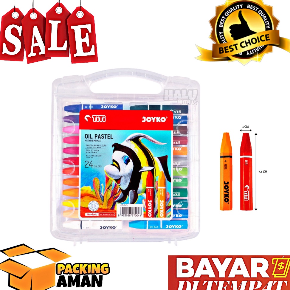 

[ART. G52Y] (BISA COD) PROMO 1 Set Oil Pastel Crayon / Krayon Minyak / Alat Menggarmbar / Alat Melukis / Alat Mewarnai Joyko TiTi OP-24S 24 Warna Colors