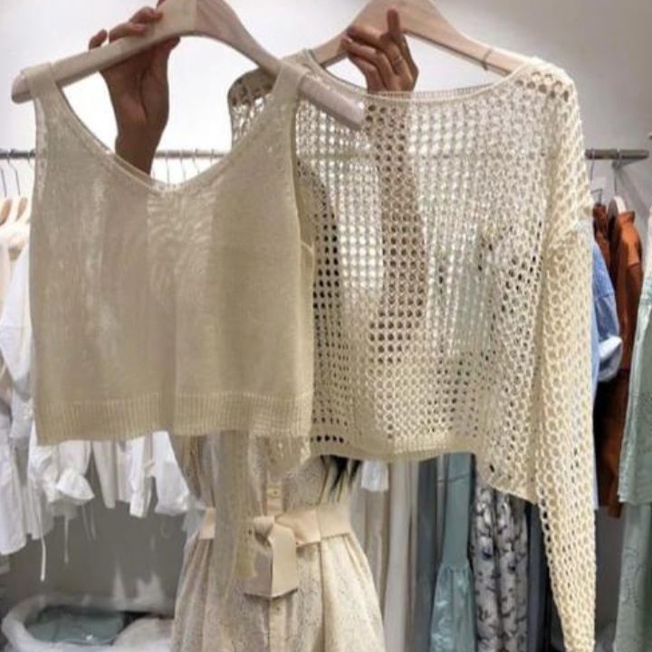 Seller FX SHOP TOP VERMORRA RAJUT / ATASAN + INNER RAJUT / Fashion Wanita Produk Keren