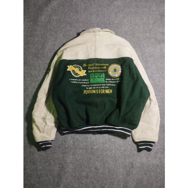 jaket varsity leather wool vintage persons for men