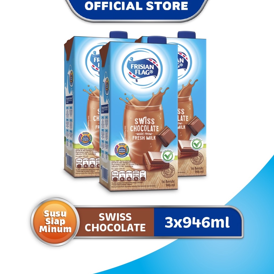 

10.10 BRANDS FESTIVAL Frisian Flag Family UHT Swiss Chocolate 946 ml x 3 pcs