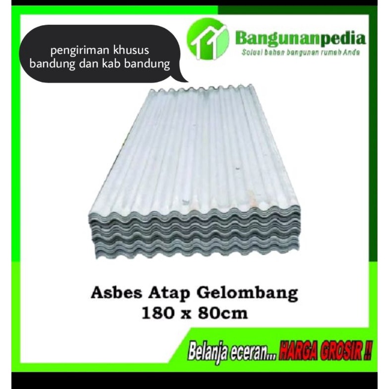 Best Product.. Asbes atap gelombang 180 x 80 cm 0HK