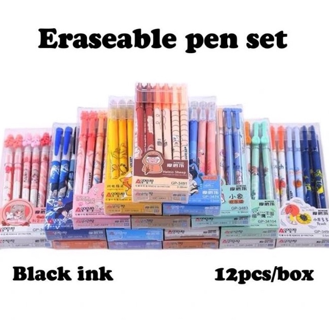 

BRMJ5495 [PROMO SALE!!!] (12pc) pen gel bisa dihapus / pulpen erasable / bolpen hapus lucu fancy ODEMEI