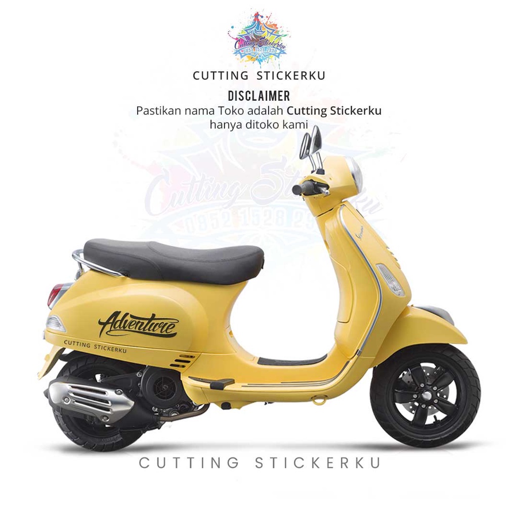 Cutting Sticker Adventure Tipografi Variasi Motor Mobil Stiker Keren
