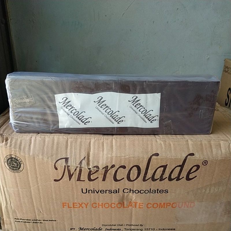 

Mercolade Flexy Dark Chocolate Compound 1Kg / Coklat Batang Mercolade 1Kg