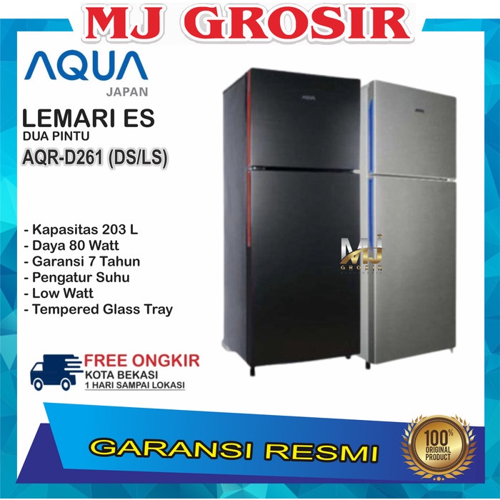 KULKAS AQUA JAPAN AQRD 261 LEMARI ES 2 PINTU AQRD261 LOW WATT