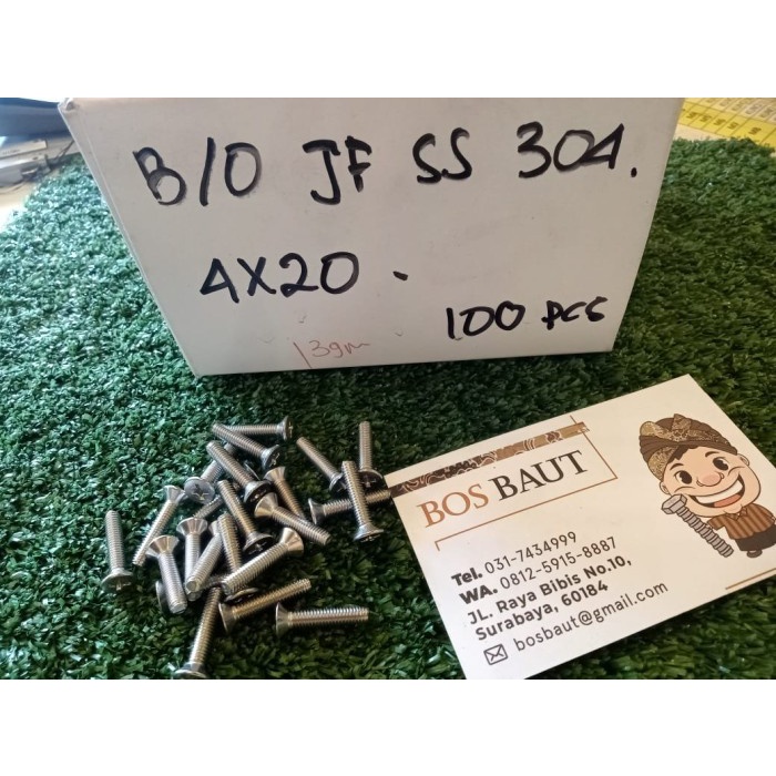 Baut JF Stainless SS304 M4x20 P0.70