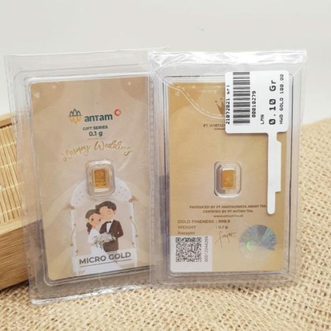Happy Wedding Modern (Gold) Gift Series | Kado | Hampers | Antam Micro Cassyon