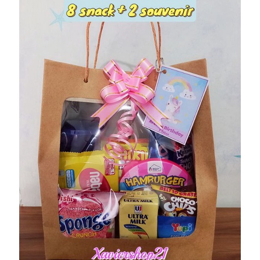 

SVXV7955 【MEGA SALE】 Paket snack isi 2 souvenir Kemasan Paper Bag (Free Card)