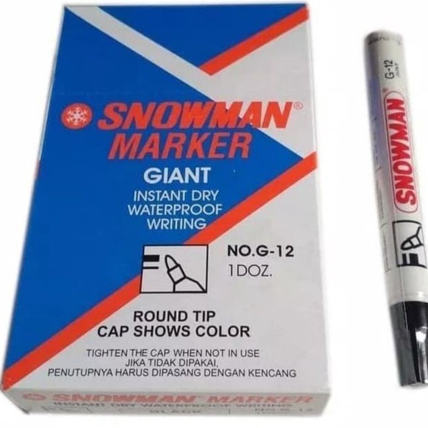 

DBWZ4531 Terbaru [ LUSIN - 12 PCS ] Spidol Snowman Permanen / Permanent Marker G-12 / G12