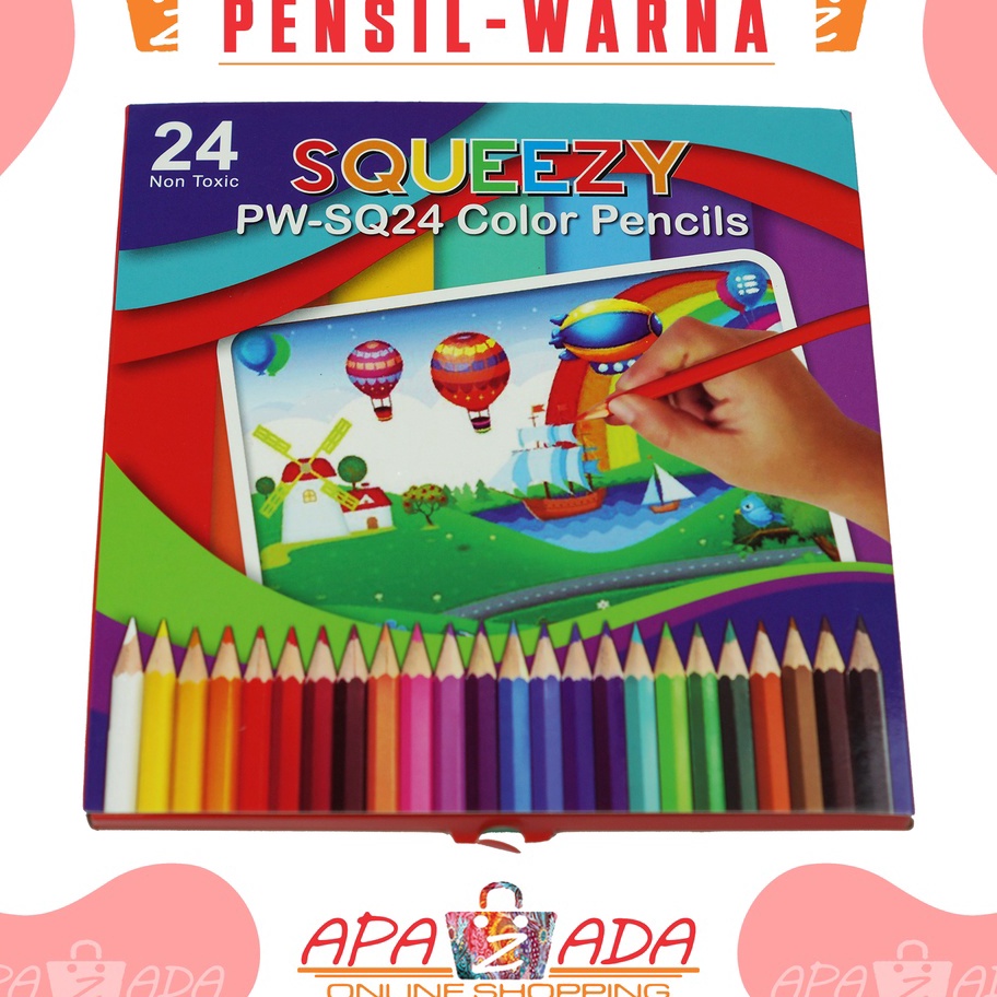 

➟➬✢ Apazada - Pensil Warna Panjang Non Toxic Murah / Color Pencils 24 Warna / Pensil Warna Anak / Pencil Colour Murah Berkualitas Bisa Cod Big Sale