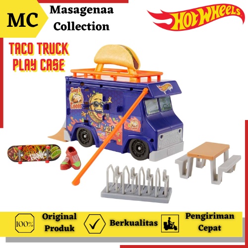 Mainan Arena Trek Hot Wheels Hotwheels Hotwheel Track Skate Sakateboard Taco Truck Play Case Set Ori