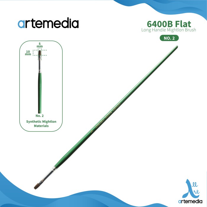 

Arte 6400B Mightlon Flat Brush Long Handle