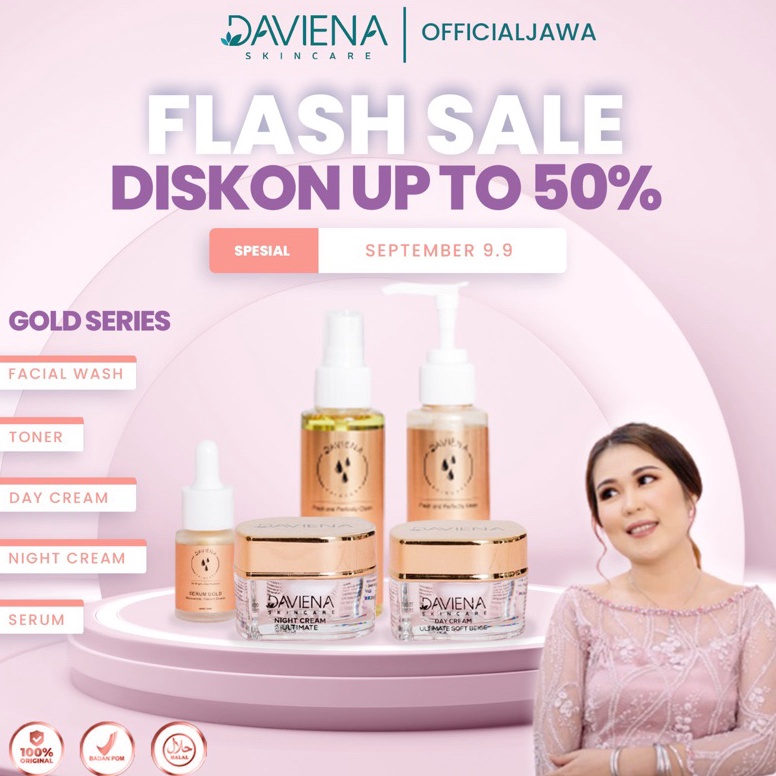 SGVL0438  (Pusat Jawa)Daviena Skincare|GOLD SERIES|PEMUTIH WAJAH BPOM DAVIENA SKINCARE|DAVINA SKINCA