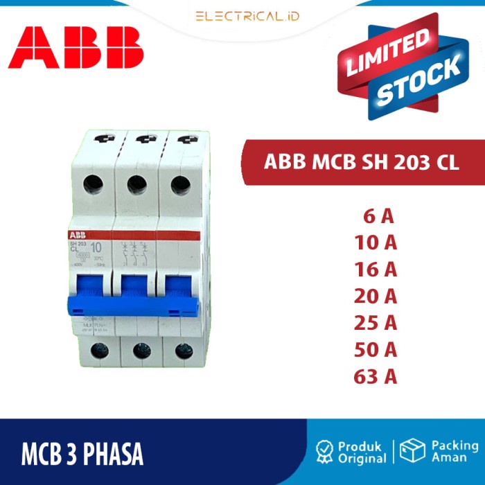 Promo Mcb 10A 16A 20A 25A 50A 63A Cl 6Ka - Brand Abb