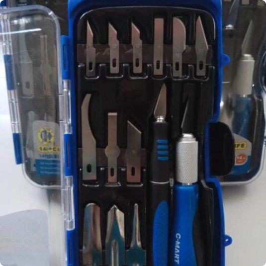

PISAU UKIR / CARVING / HOBBY KNIFE 14 PCS C-MART 100% ORIGINAL