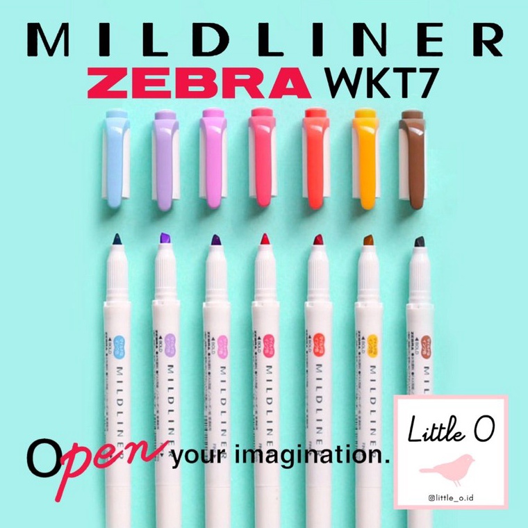 

[P0G] 100% ORI ZEBRA MILDLINER WKT-7 TWIN TIP HIGHLIGHTER / Mildliner pastel double highlighter c8nc8