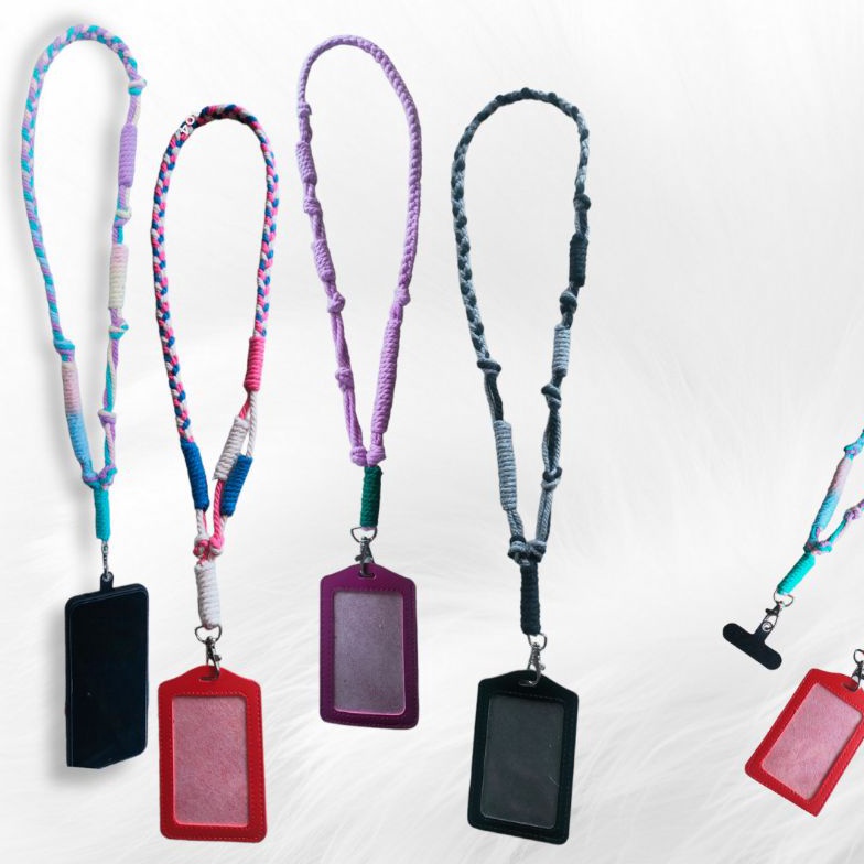 

[EGK81] Macrame Lanyard Name Tag Id Card / Gantungan Hp / lanyard phone ➽Diskon Promo