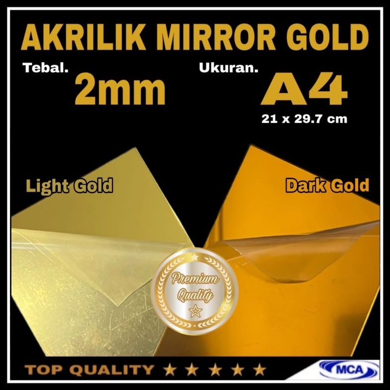 

BIG Promo AKRILIK LEMBARAN GOLD MIRROR A4 / Acrylic Mirror Gold / Laser cutting