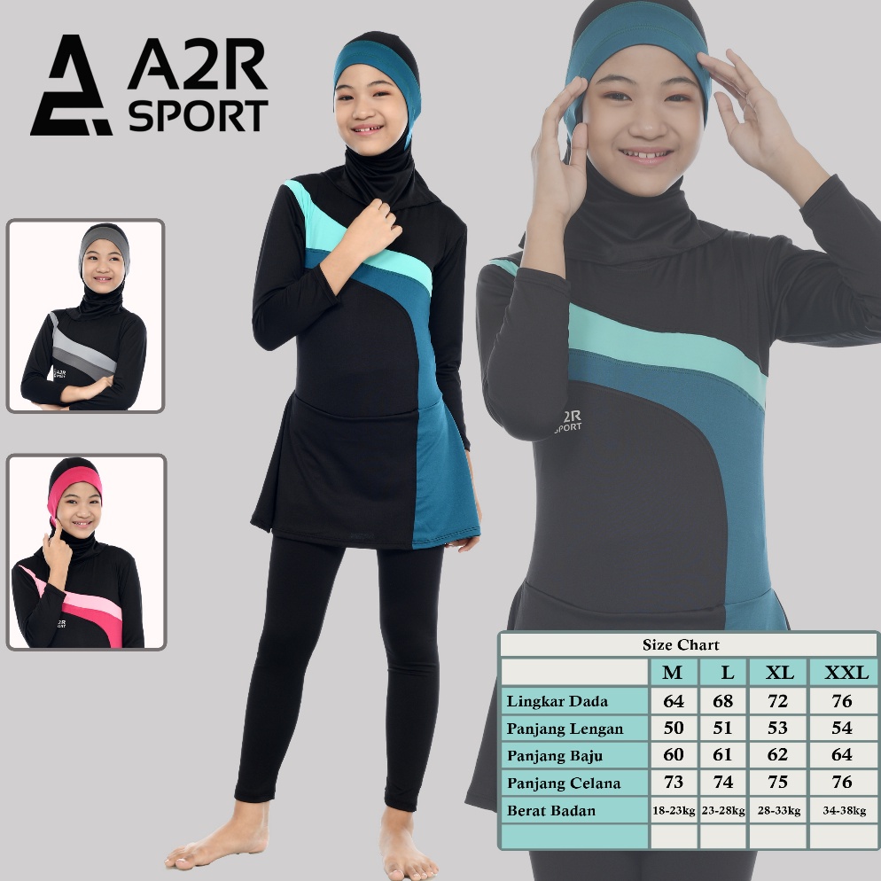 TERBARU A2R Sport - Blouse 1 SD Baju Renang Anak Perempuan Muslim